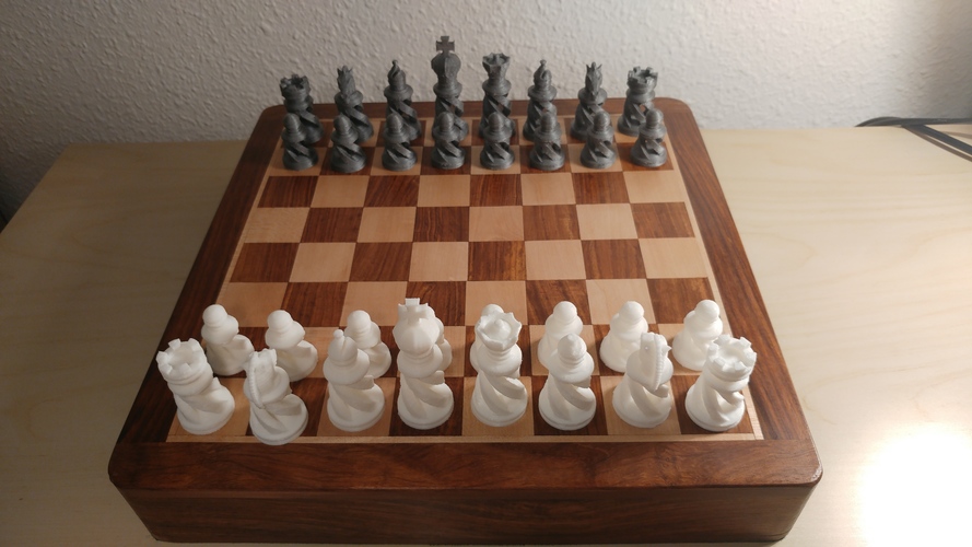 Spiral Chess Set (Large) 3D Print 26101
