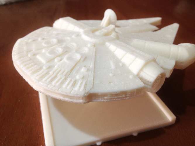 Millenium Falcon with hole for mounting peg/X-Wing: TMG stand 3D Print 31012