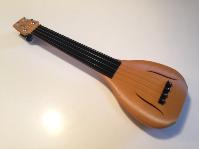 Gourd Shaped Ukulele with Conventional Headstock (Updated) 3D Print 3228