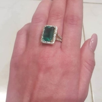 Small Emerald ring 3D Printing 33548