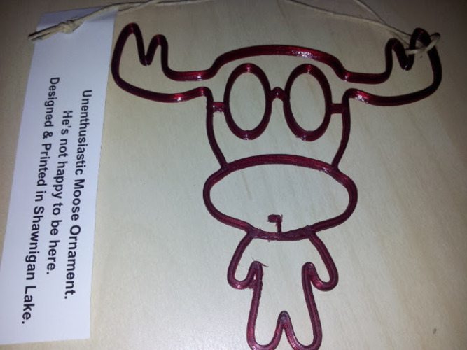 Unenthusiastic Moose Ornament 3D Print 3929