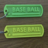 Small Base Ball Key Chain (or Luggage Tag)  3D Printing 42156