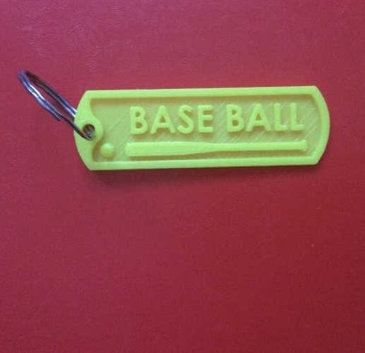 Base Ball Key Chain (or Luggage Tag)  3D Print 42158