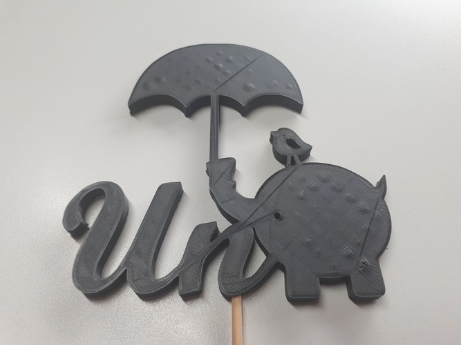 CAKE TOPPER 1º AÑITO ELEFANTE 3D Print 45694