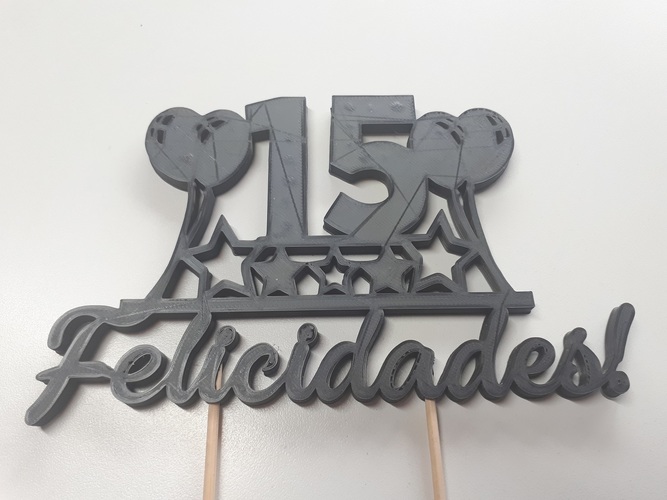 CAKE TOPPER 15 GLOBOS Y ESTRELLAS 3D Print 45695