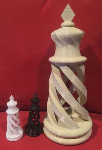 Spiral Chess Set (Large) 3D Print 4921