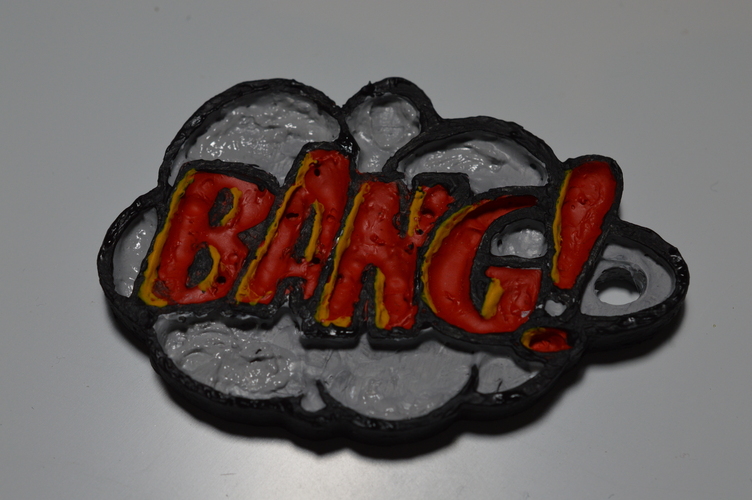 BANG! Comic Keychain Hanger 3D Print 5328