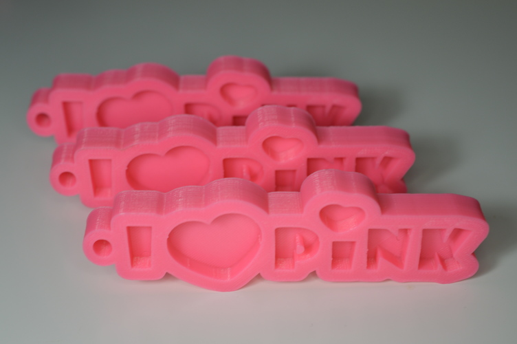 I Love Pink Keychain Hanger 3D Print 5656