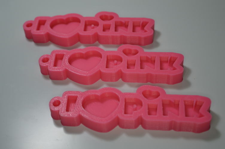 I Love Pink Keychain Hanger 3D Print 5657