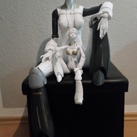 Small Robot woman "Robotica" 3D Printing 8475